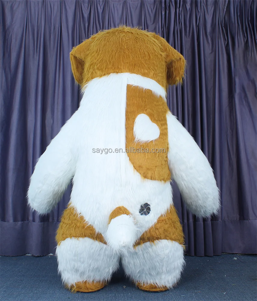 2m 2.6m Walking Plush Inflatable Cartoon Character Dog Mascot Costume for Parade Cartoon Dog Mascot Suit