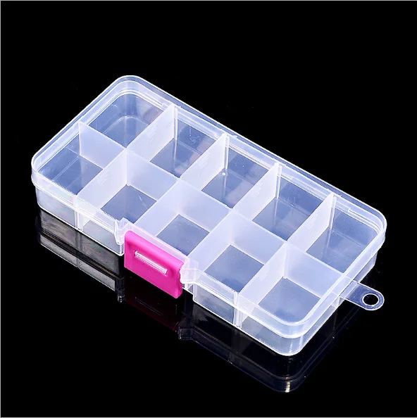 Adjustable 10 Compartment Plastic Organizer Container Storage Box Jewelry Case C 