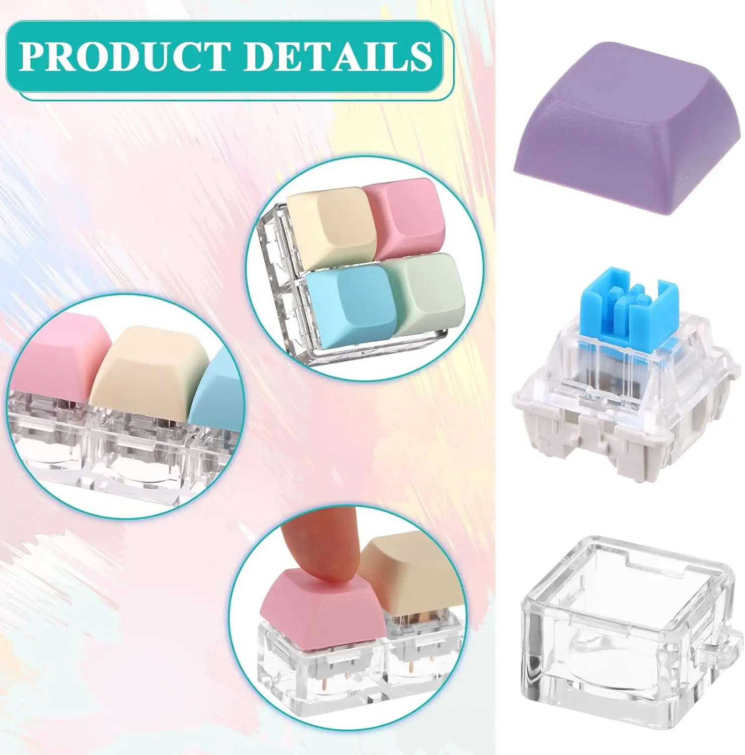 Square Key Fidget Square Shape Keyboard Fidget Keychain – Decompression Toys, Clicker ...
