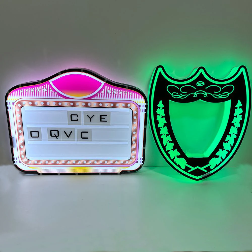 Custom Message Board Sign Display Vip Service 26Pcs Led Letter Board Bottle Presenter for Nightclub Bar