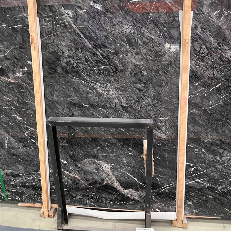 product factory direct dark grey marble slab for home floor and wall decor polished cosmos grey marble bathroom wall tiles design-2