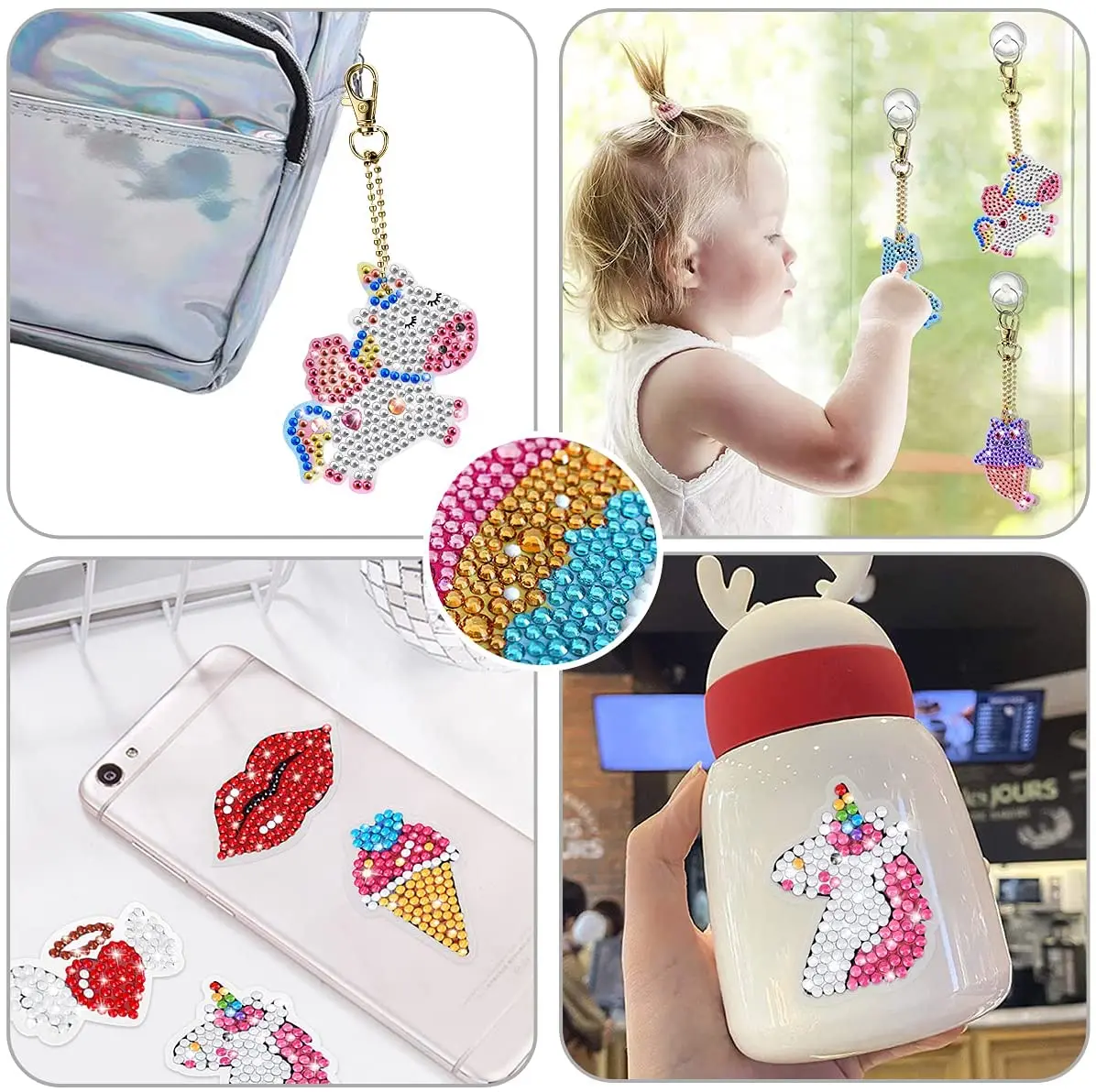 Алмазная живопись, наклейки с драгоценным камнем, брелоки, аксессуары, 5D алмазная живопись по номерам, художественные наборы для девочек, детей