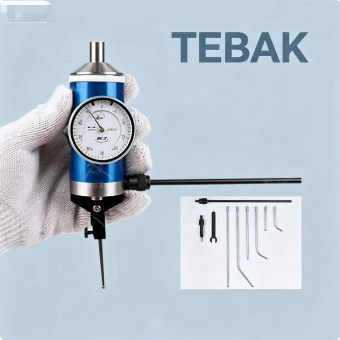 TEBAK 0-3mm High Precision Coaxial Centering Dial Test Indicator 0.01mm Resolution Milling Center Locator Tool