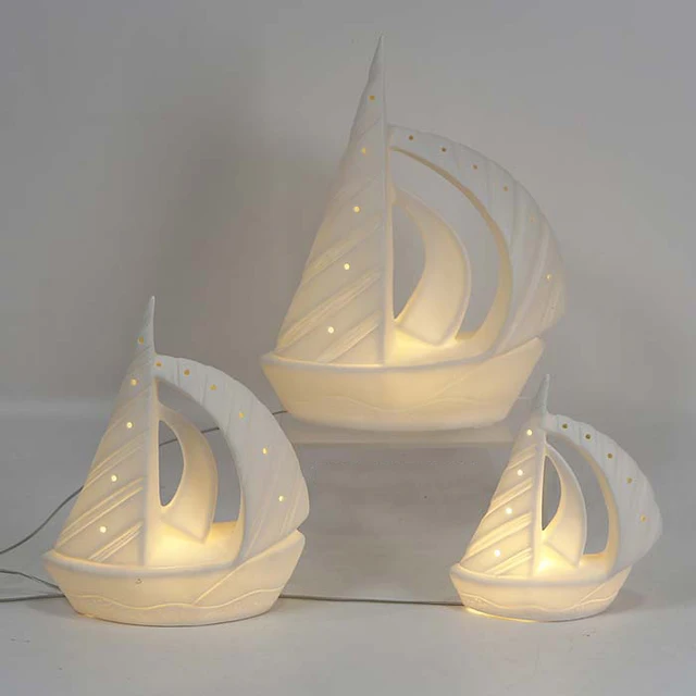 Modern home decoration Home decoration ceramic lamp decoration sailboat shape