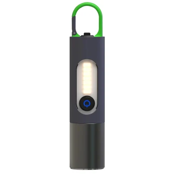 Outdoor emergency rescue camping multi-functional key chain lamp USB rechargeable strong light flashlight