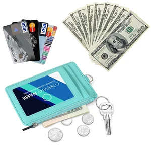 Custom Logo Pu Leather Wallet Portable Credit Card Sleeve Rfid Blocking Credit Case Business Card Holder