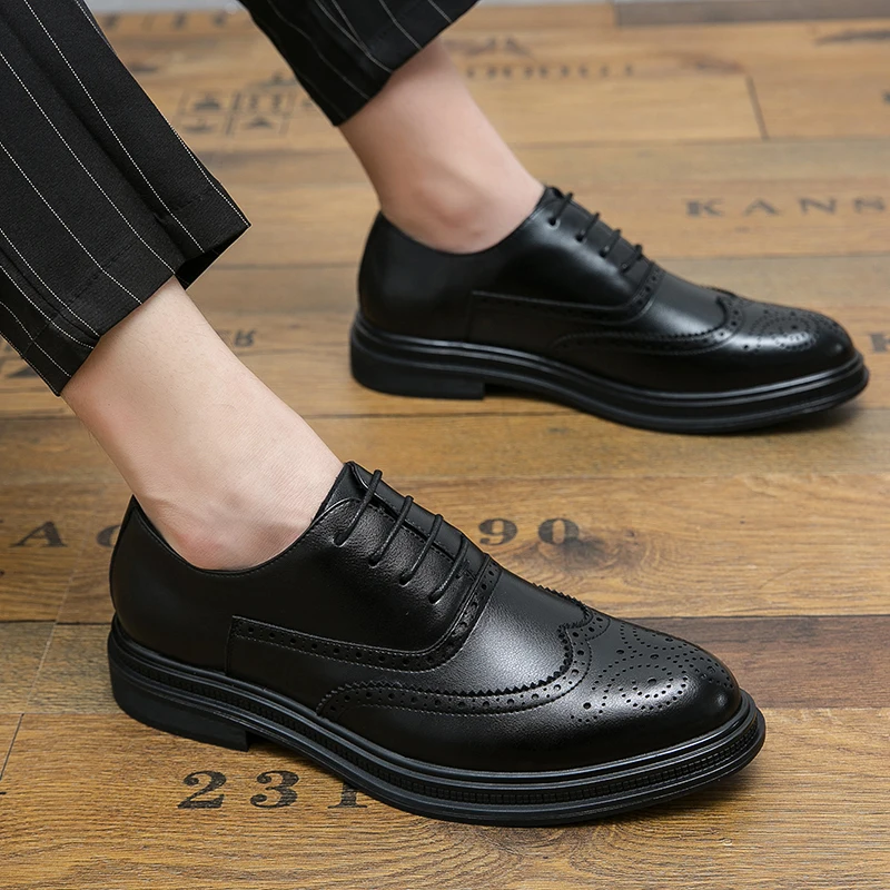 Dress Shoes and Oxfords Casual Manual Leather Dress Shoes 37-45 for Men