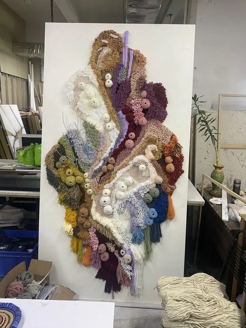 Modern Coral Reef 3D Mixed Media Wall Art - Framed Tapestries for