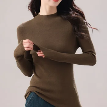 Custom Cashmere Sweater Women Crew Neck Elegant Warm Knitwear Ladies Pullover High Quality Knitted Clothing OEM Manufacture
