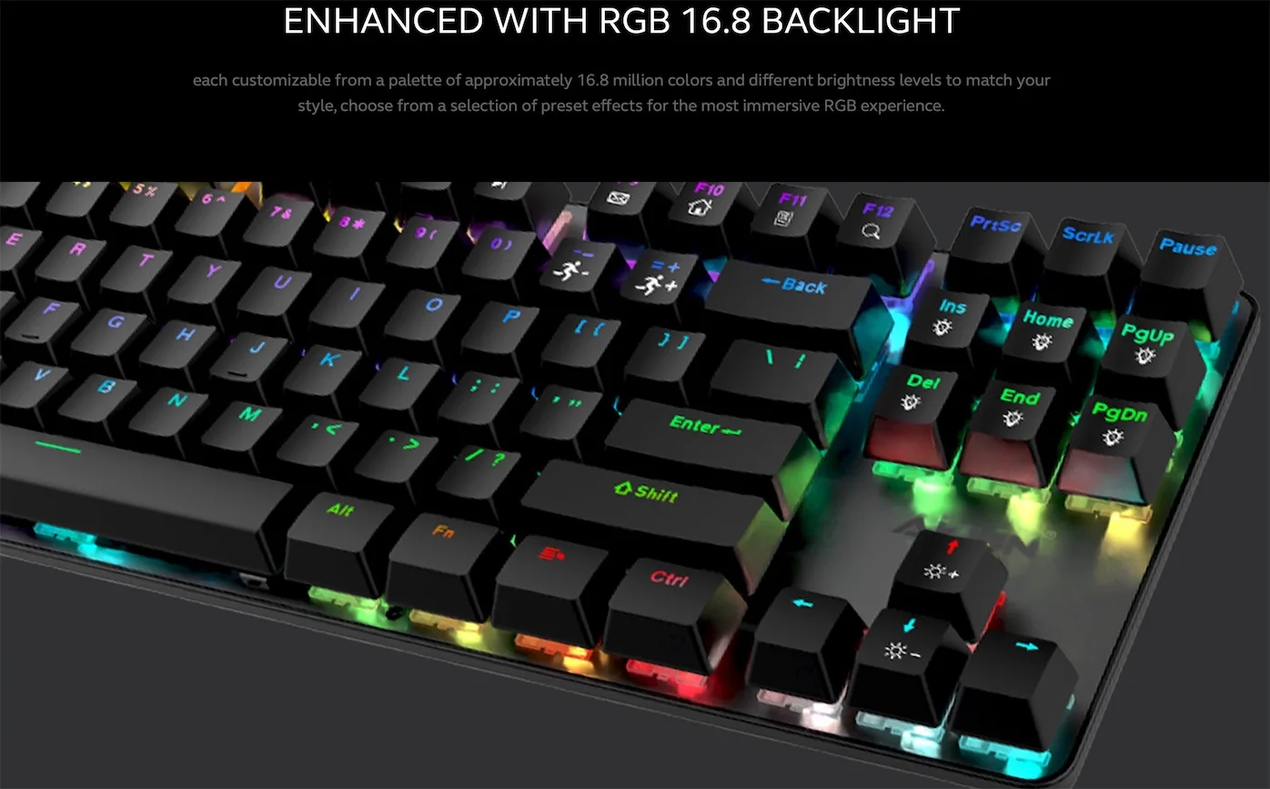 Aikun Gx9870 Wired 7l Rgb Backlight Gaming Keyboard Mechanical Switches ...