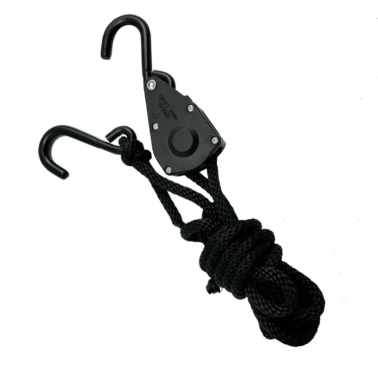 Black Electrophoresis and Dipping Coated S Hook 1/4" Rope Ratchet Hangers Tie Down Strap 68KGS details