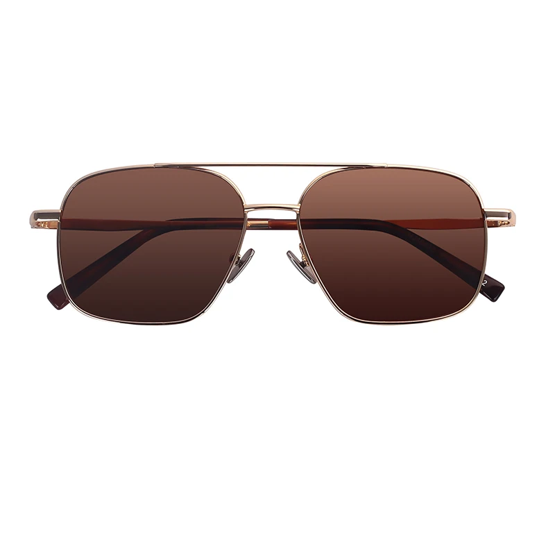 Retro Square Double Bridge Sunglasses Polarized UV400 Acetate Metal Metal Square Punk Double Bridge Sunglasses Unisex Retro  main image 4