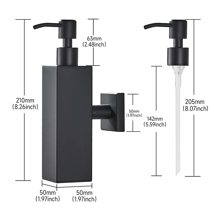 Stainless Steel Wall Mounted Liquid Soap Dispenser For Bathroom