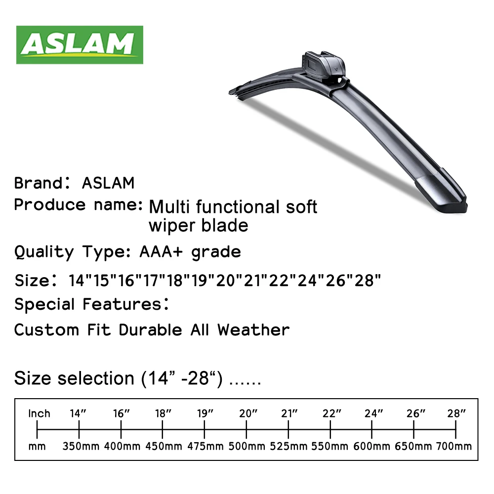 ASLAM High Quality Multifunctional Windshield Wiper Blade Compatible Audi VW Skoda Citroen Tesla BYD A4 Octavia X3