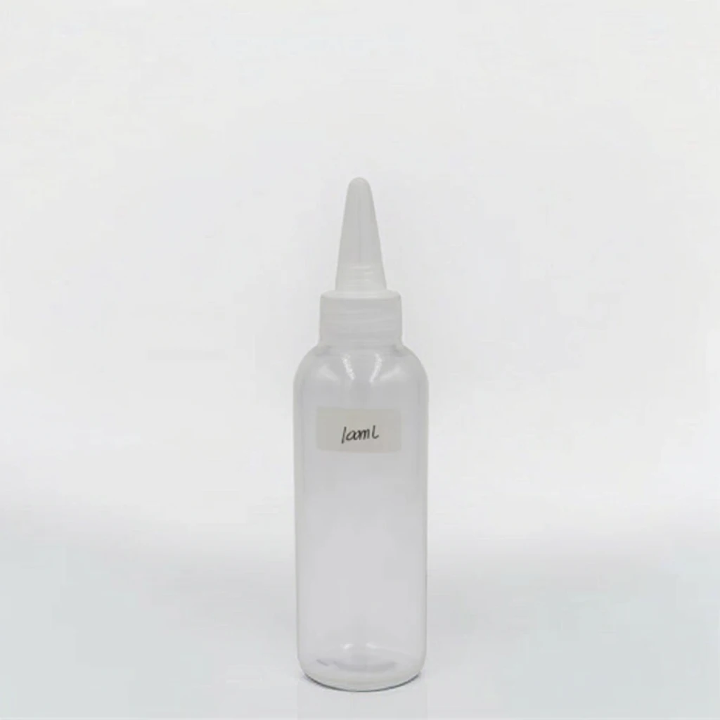 Transparent PET Hair Oil Bottle with Pump Sprayer 100ml-500ml Plastic Squeeze Pointed Mouth Bottle Sizes