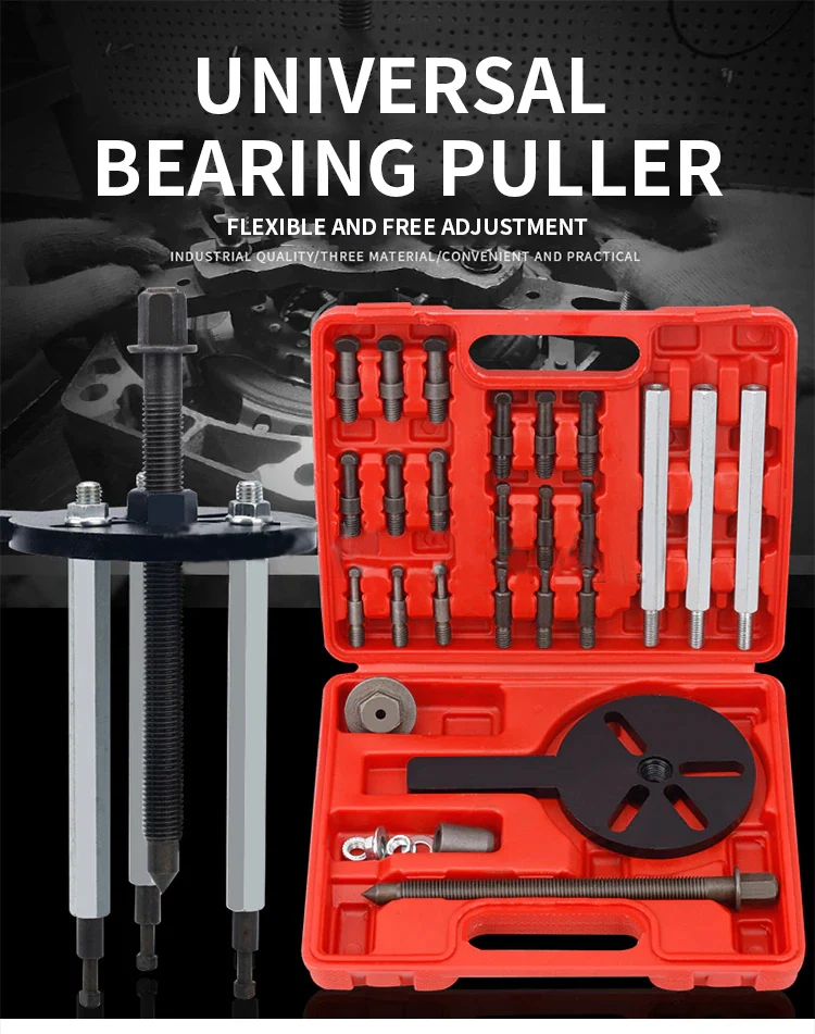 FreeTec 3-Jaw Pilot Bearing Puller - Inner Bearing Removal Tool Set For Cars, Mechanics