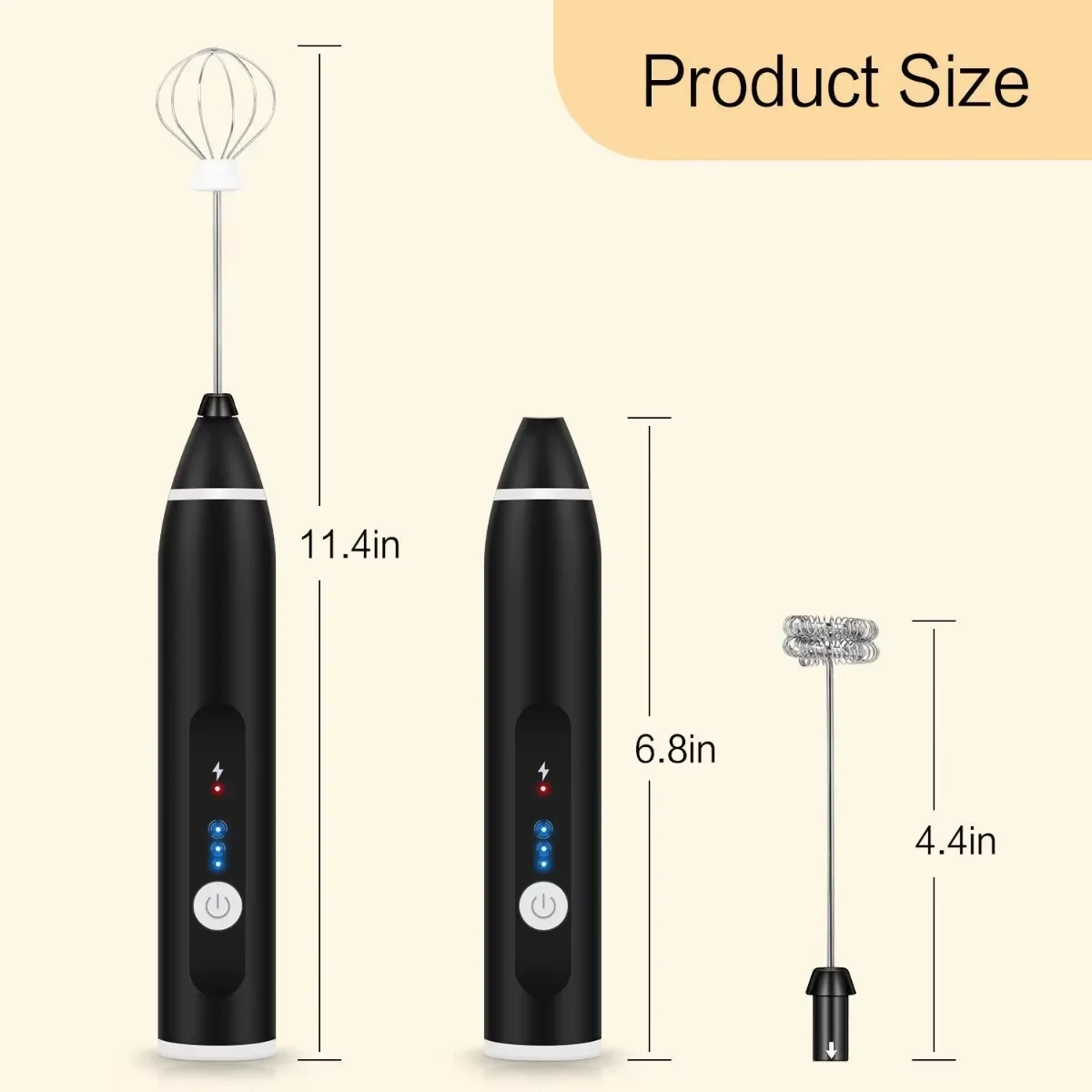 3 Speed USB Electrical Milk Frother Electric Handheld Blender with Mini Coffee Maker Whisk Mixer for Coffee Cream Foamer details