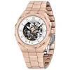 Rose gold case with white steel strap