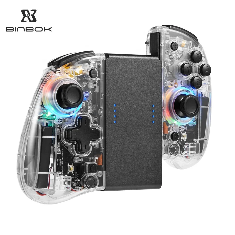 BINBOK New Transparent Left Right BT Wireless Handle Joystick Gamepad for Nintendo Switch Controller Game Accessories