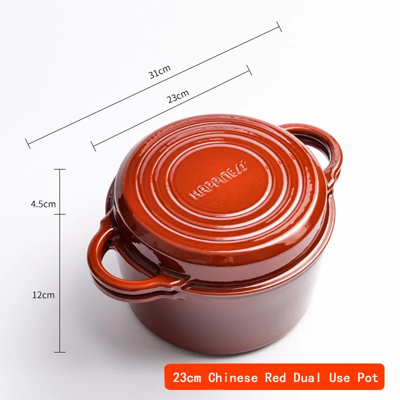 Deepen Large Capacity Enamel Pot Quart Enameled Cast Iron Dutch Oven