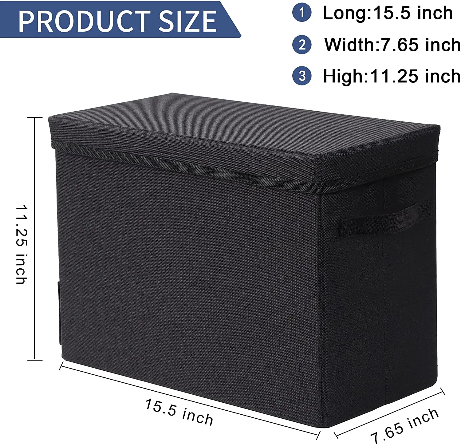 High Quality Eco-Friendly Rectangle Non-Woven Fabric Foldable Stackable Comic Book Storage Box with Cover for Office