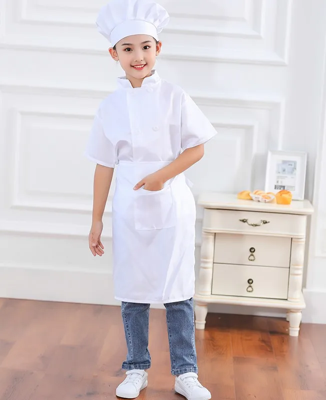 Kid Costume for Chef Uniform Jacket Children Cosplay Kitchen Restaurant  Clothing Kindergarten Performance Boys Girls Clothes Set