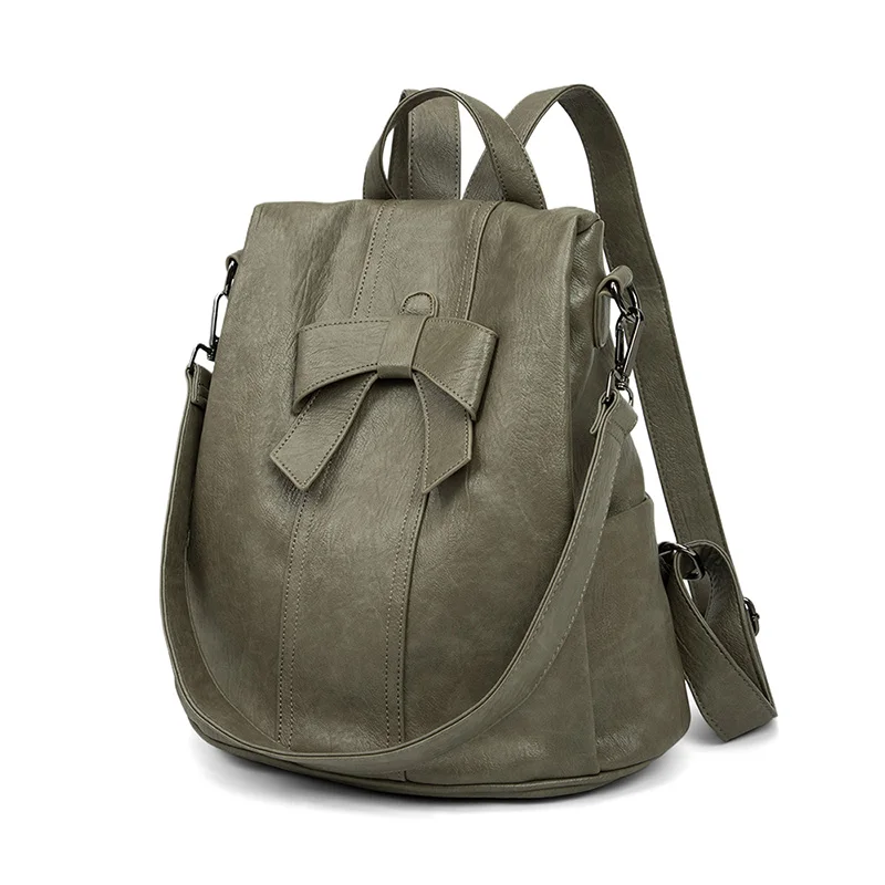 Trendy Anti-Theft Women's PU Leather Backpack - Multi-use
