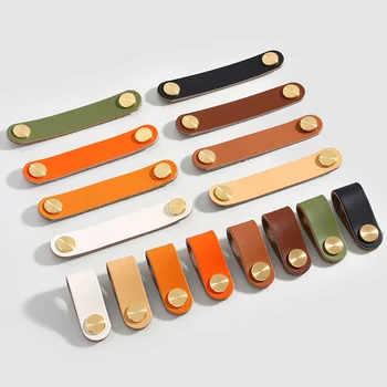 Gorgeous Modern Custom Color High Quality Furniture Hardware Cabinet Drawer Gift Box Leather Handles Pull for Dining Mall Use