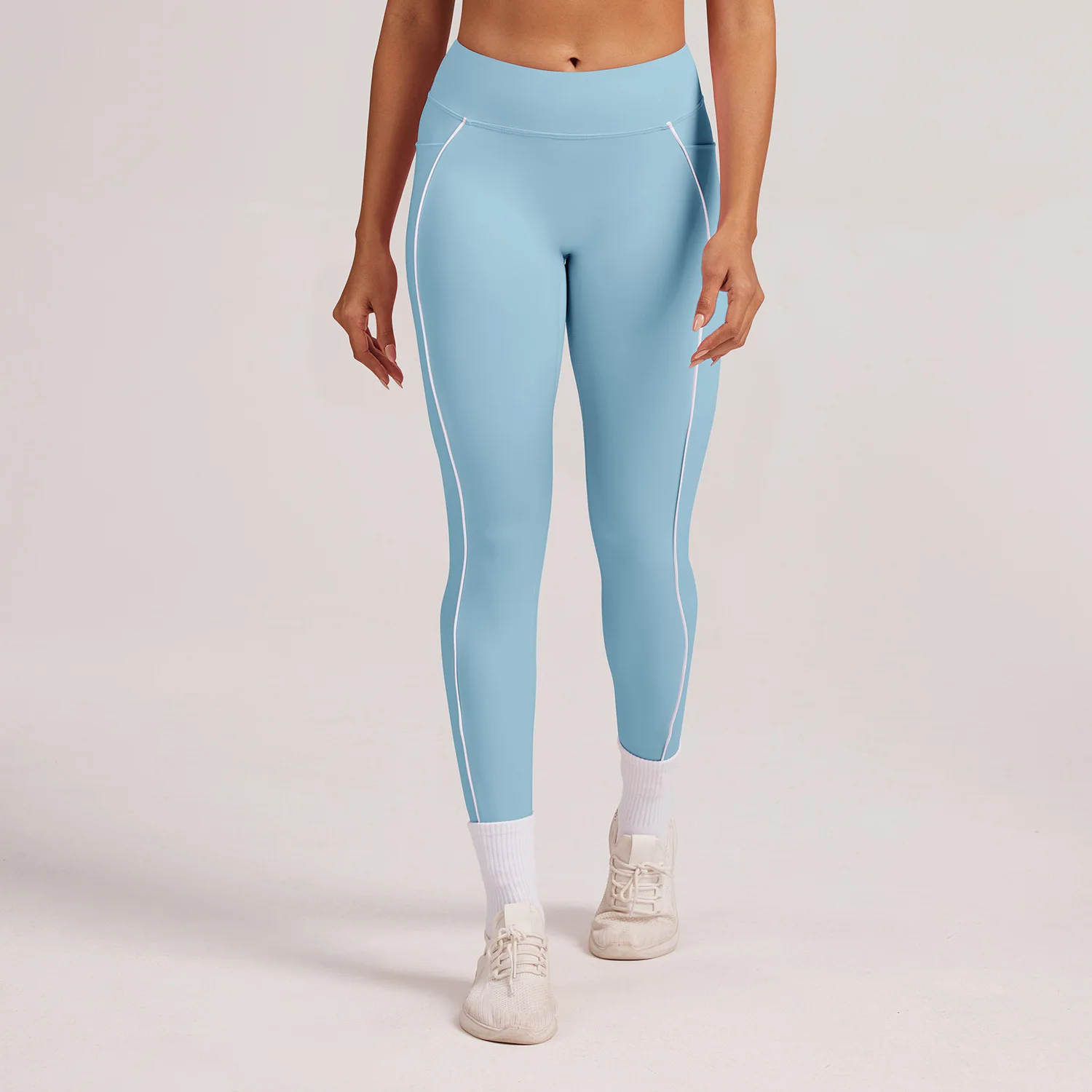 Color Block Patchwork for Tummy Control Quick-Dry Tight Full-Length Sports Yoga Pants Ou preview