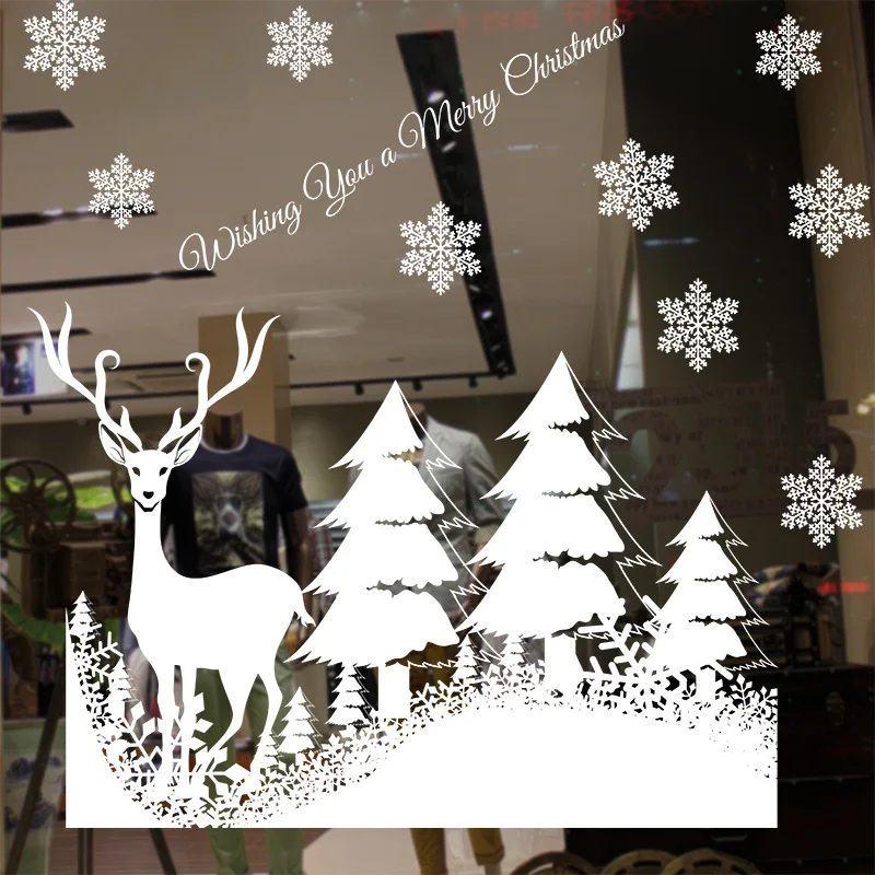 Merry Christmas Sticker Xmas Window Display Retail Decoration Shop Decal 