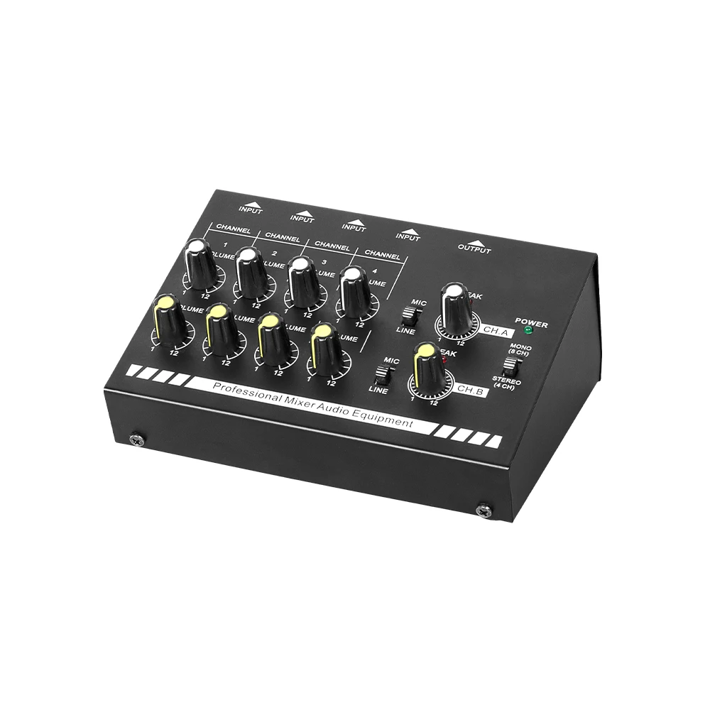 MIX800 - 8-Channel Professional Audio Mixer for Live Sound
