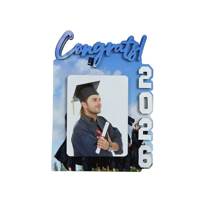 Graduation Gift 3D Steric Customized Logo Congratulations 2026 Photo Slate Sublimation Blank Congrats 2026 Photo Frame