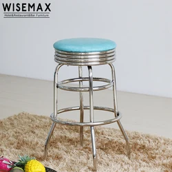 Американский стиль Лидер продаж барный стул из нержавеющей стали промышленный ресторанный металлический каркас с кожаной