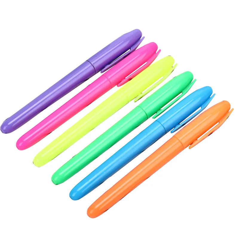 Custom Logo Fluorescent Highlighter Marker Cartoon Girls Squared Cute Highlighter Pen for Kids