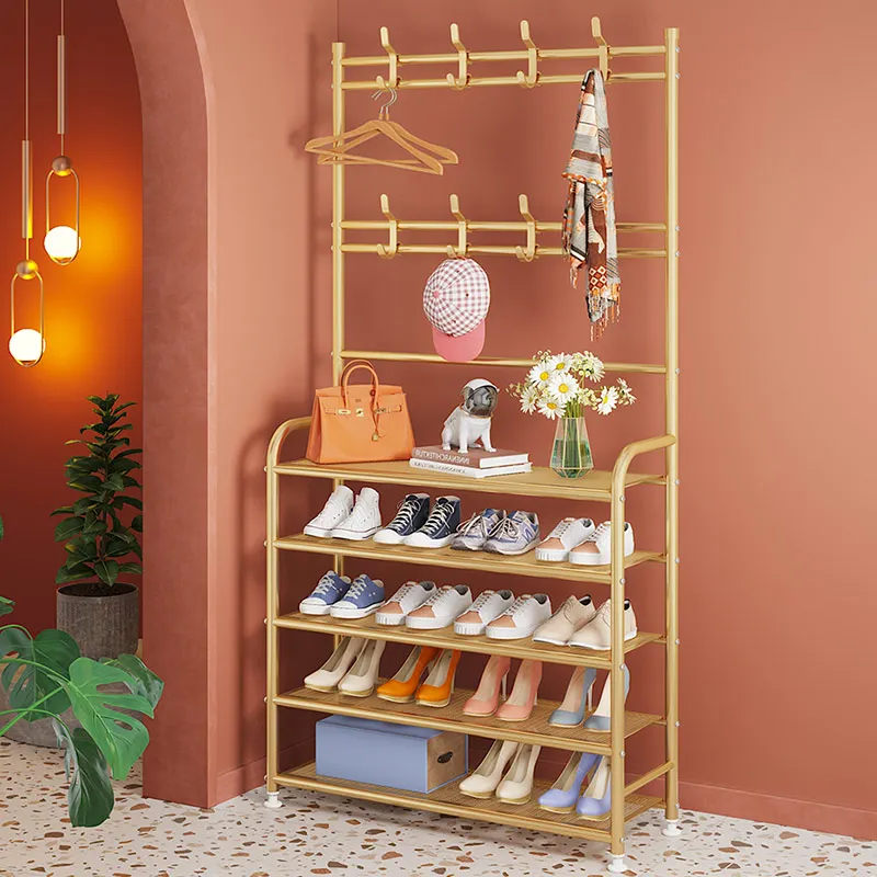 Shoe Rack Gold Luxury Nordic Modern Living Room Furniture Holder Shelf