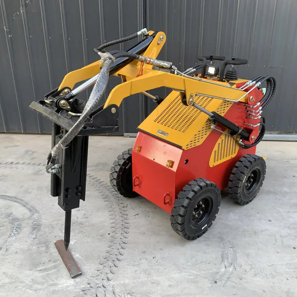 Cheapest Mini Skid Steer  Bucket Mini Wheel  Loader Skid Steer Loader Price Stand on Skid Steer with Bucket