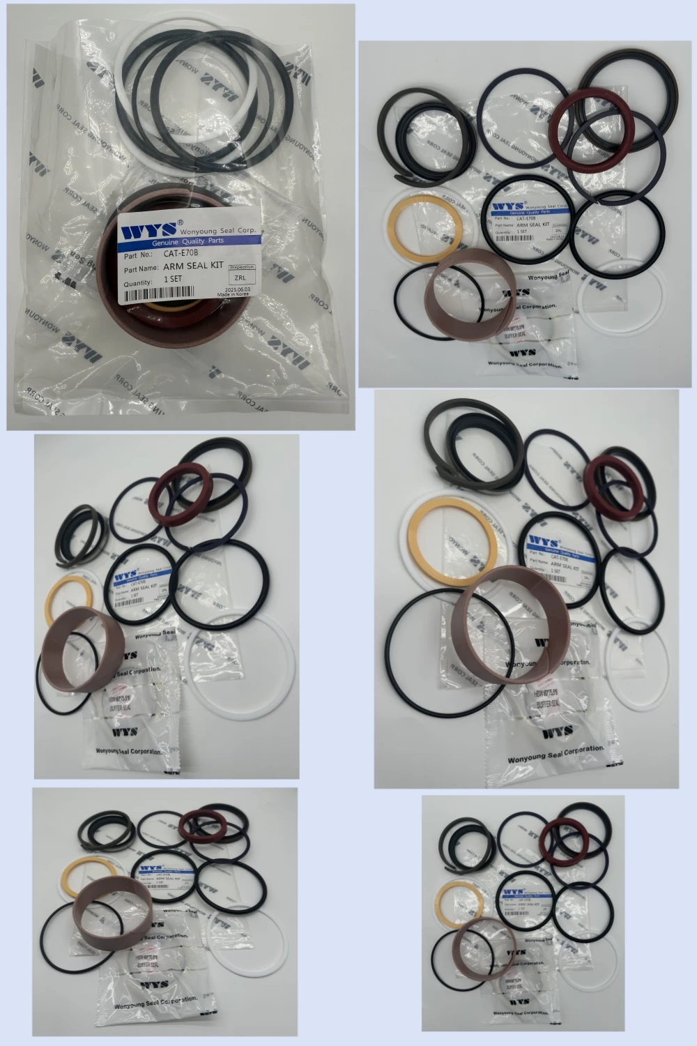 WYS Original Parts CAT-E70B High Quality Excavator Arm Seal Kit with 1 Year Warranty for Caterpillar Komatsu Hyundai Hitachi