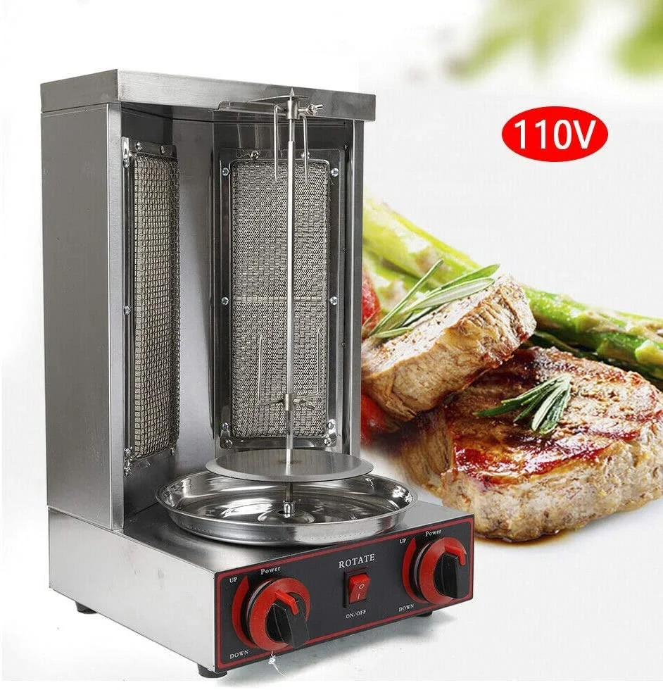 Automatic Rotating Doner Kebab Machine Aisan Gyro Grill Vertical Broiler Chicken Shawarma Making Machine