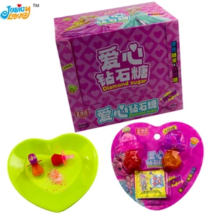 High Quality Colorful Ring Toy Diamond Hard Lollipop Candy With Popping Candy
