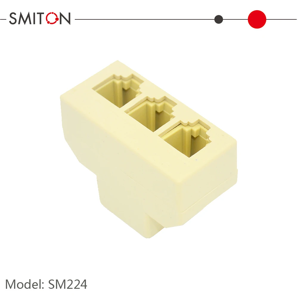 Splitter RJ11 6P4C – Adattatore Divisore Da Maschio A 2 Femmine – Beige