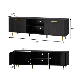 Cheap price Black color wood cabinet modern luxury oval tv stand for living room on selling