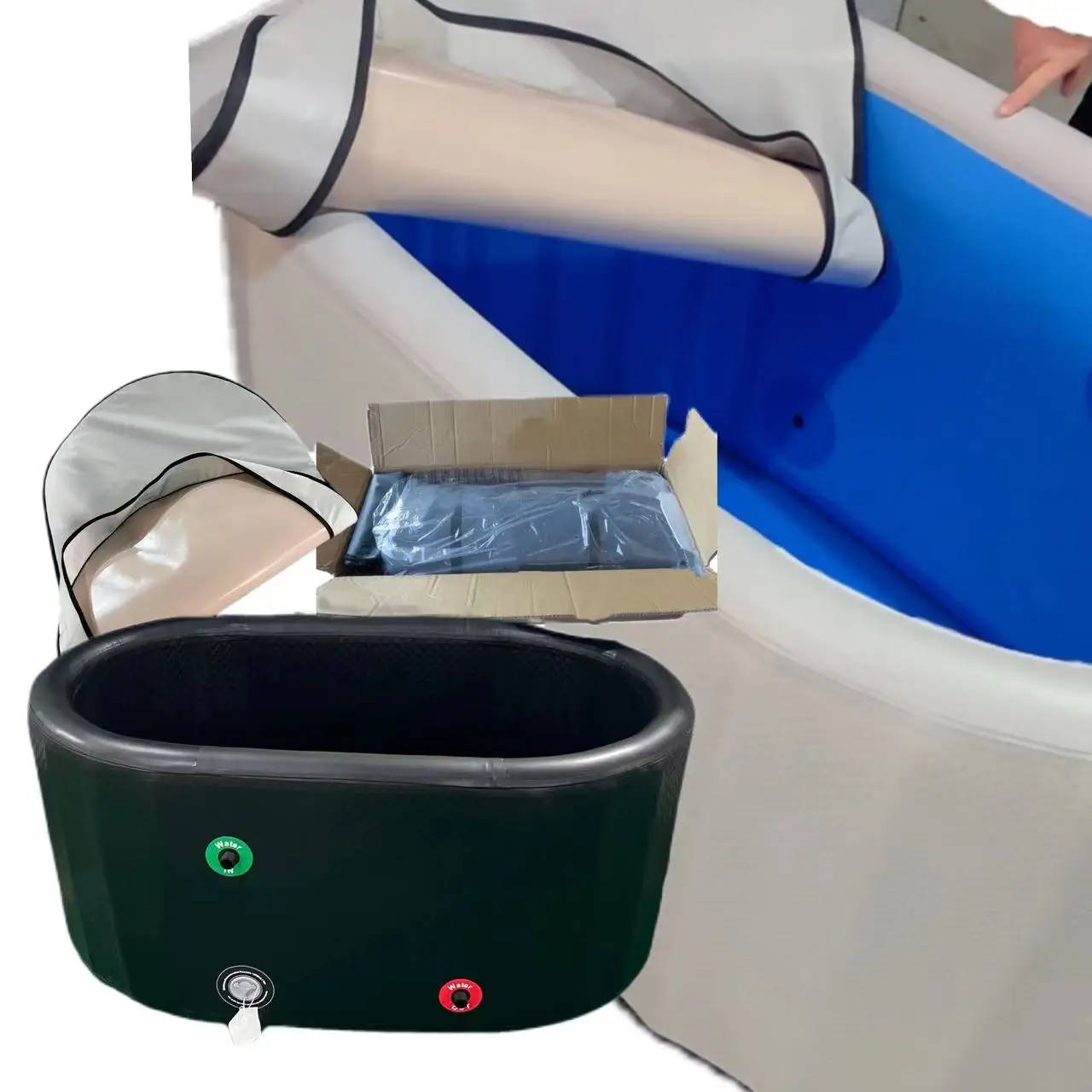 Alternating Ice Bath And Hot Tub Ice Barrel Cold Plunge Cooler For