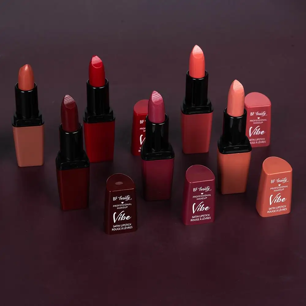 High Quality Luxury No Brand Hypoallergenic Nude Lipstick Makeup Your Logo Trend Glossy Private Label Pigmented Lipstick