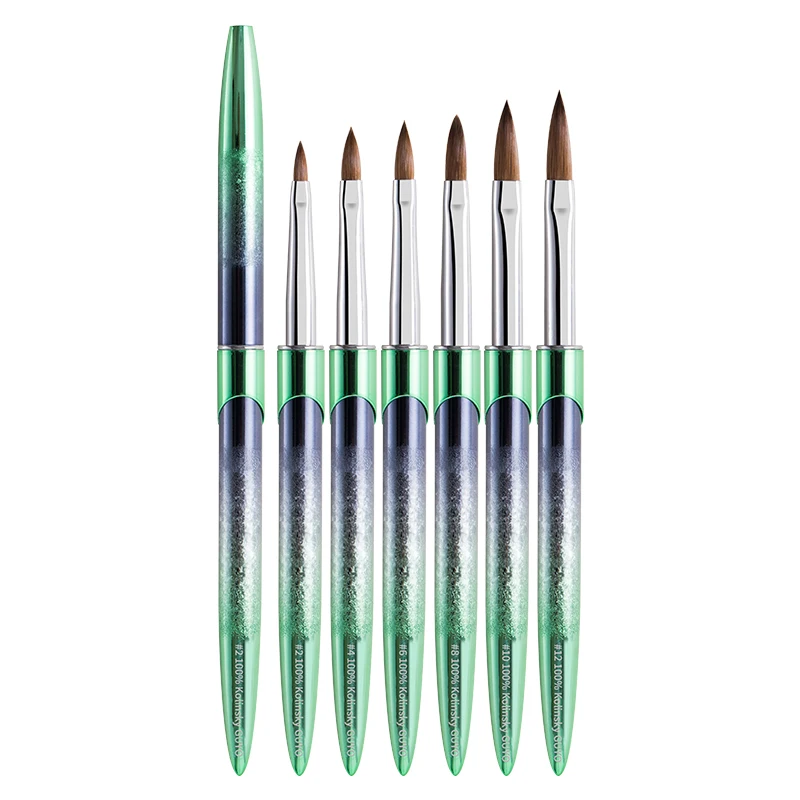 Кисть для ногтей с логотипом Германии 100% чистые колинские волосы Акриловая кисть дизайна