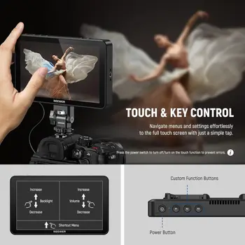 NEEWER F700 7" Camera Field Monitor, 2000nit HD 1920x1080 IPS Touch Screen With 3D LUT, 4K Loop In/Out With Peak Focus detail image