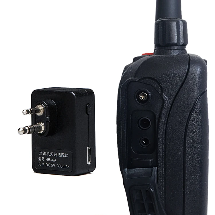 Wireless Intercom Headset Earphone with Bluetooth Adapter Blue for Two-Way Walkie Talkie Radio