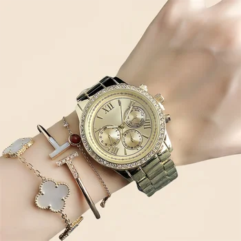 Apply index dial diamond watch reloj cuarzo hombre vintage Watches women wrist luxury Daily life Six needles lady watch