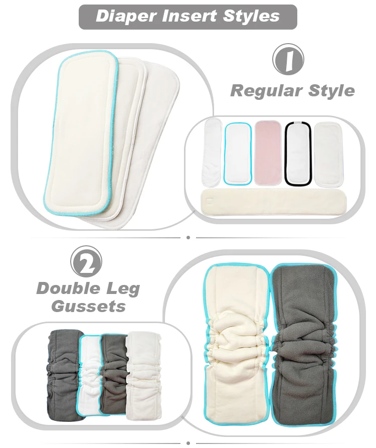 Ecologic Soft Absorbent Washable Baby Nappies Liners 4 Layers Hemp