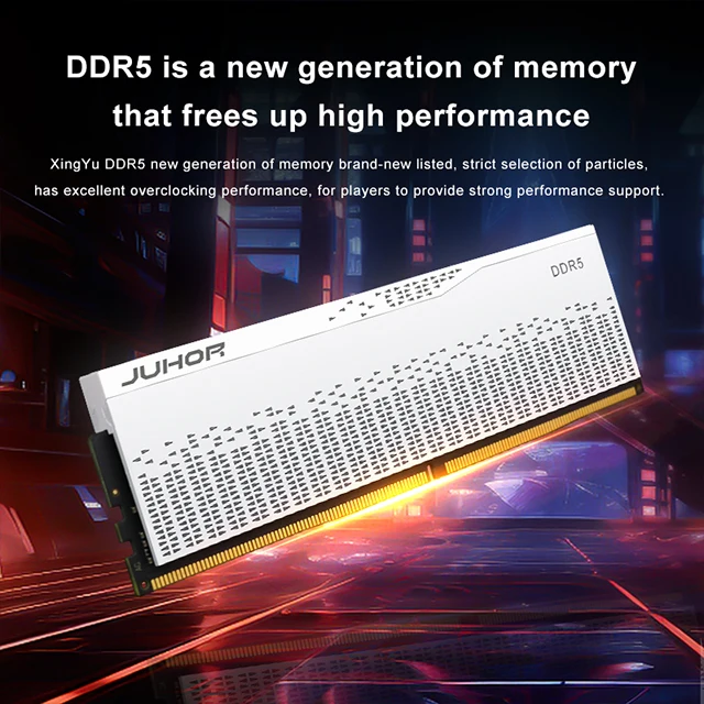 JUHOR DDR5 6400MHz 32GB/16GB*2 High-Speed ECC RAM for Gaming