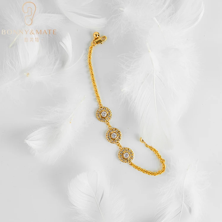 Wholesale Hot Sale Fashion Style Customizable Adult Bracelets 24k Gold Plated Anniversary Gift